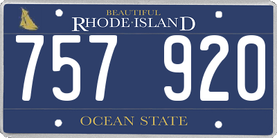 RI license plate 757920