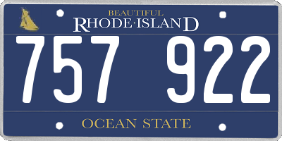 RI license plate 757922
