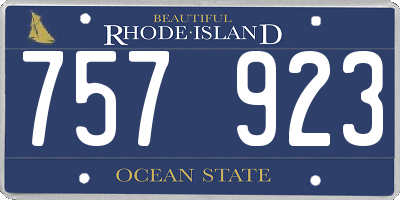 RI license plate 757923