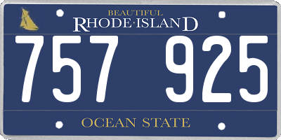 RI license plate 757925