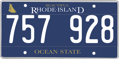 RI license plate 757928