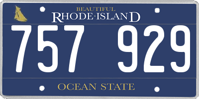RI license plate 757929