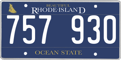 RI license plate 757930