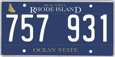 RI license plate 757931