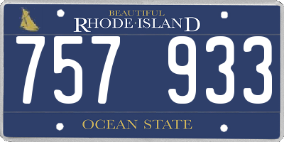 RI license plate 757933