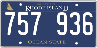 RI license plate 757936