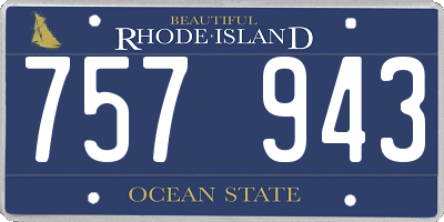RI license plate 757943