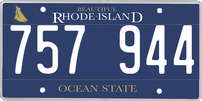 RI license plate 757944