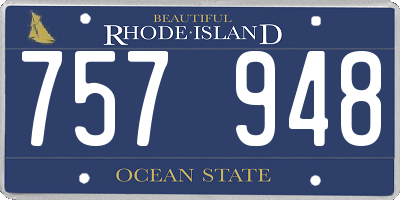 RI license plate 757948