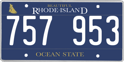 RI license plate 757953