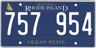 RI license plate 757954