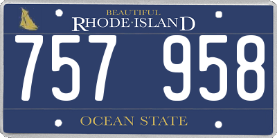 RI license plate 757958