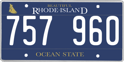RI license plate 757960