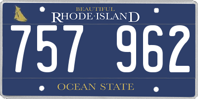 RI license plate 757962