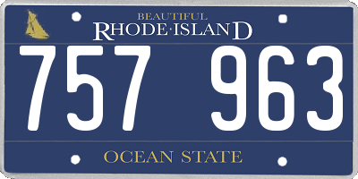 RI license plate 757963