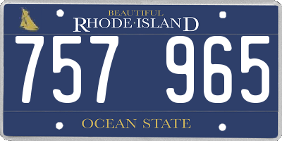 RI license plate 757965