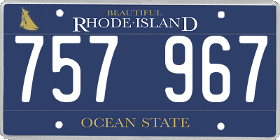 RI license plate 757967
