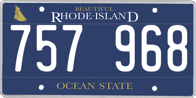 RI license plate 757968