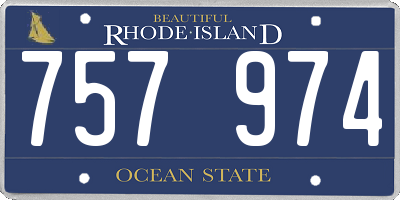 RI license plate 757974