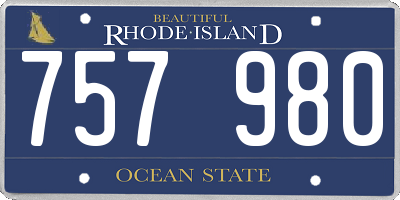 RI license plate 757980