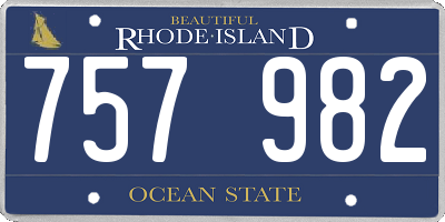 RI license plate 757982