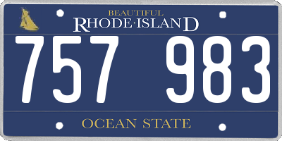 RI license plate 757983