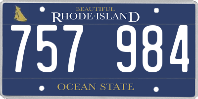 RI license plate 757984