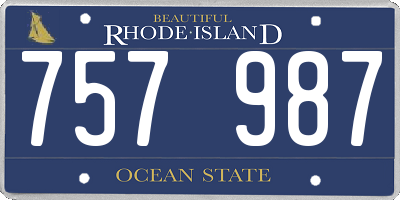 RI license plate 757987