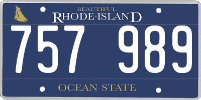 RI license plate 757989