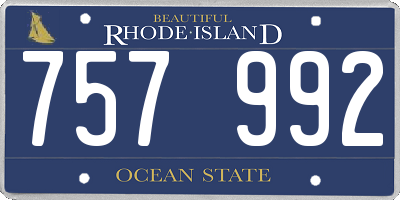 RI license plate 757992
