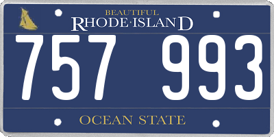 RI license plate 757993