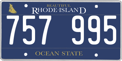 RI license plate 757995