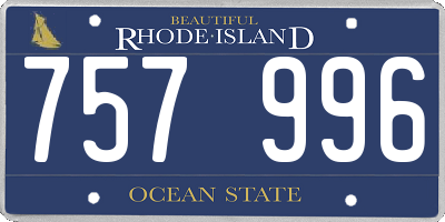 RI license plate 757996