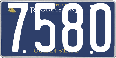RI license plate 7580