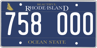 RI license plate 758000