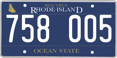RI license plate 758005