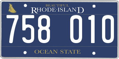 RI license plate 758010