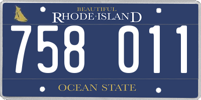 RI license plate 758011