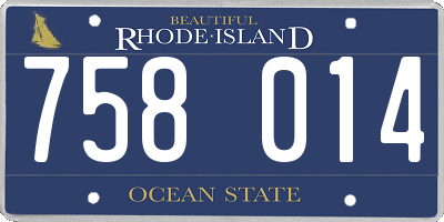 RI license plate 758014
