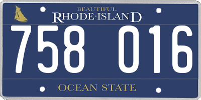 RI license plate 758016
