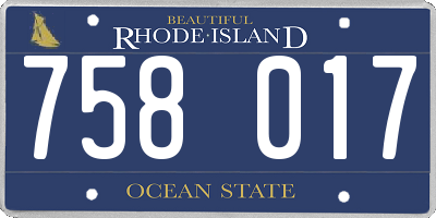 RI license plate 758017