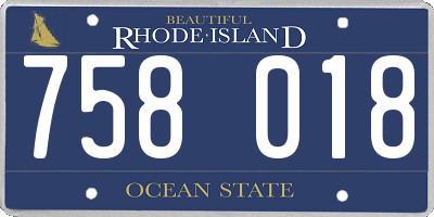 RI license plate 758018
