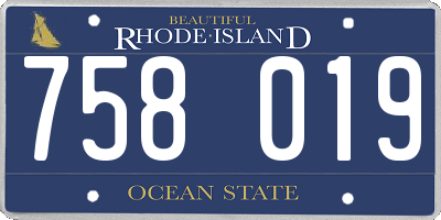 RI license plate 758019