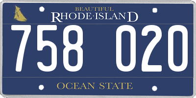 RI license plate 758020