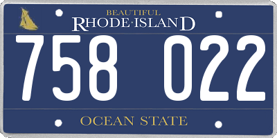 RI license plate 758022