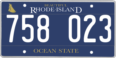 RI license plate 758023
