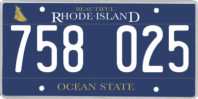 RI license plate 758025