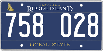 RI license plate 758028