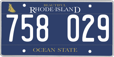 RI license plate 758029