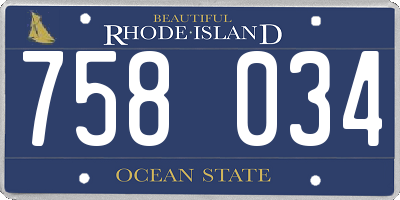 RI license plate 758034